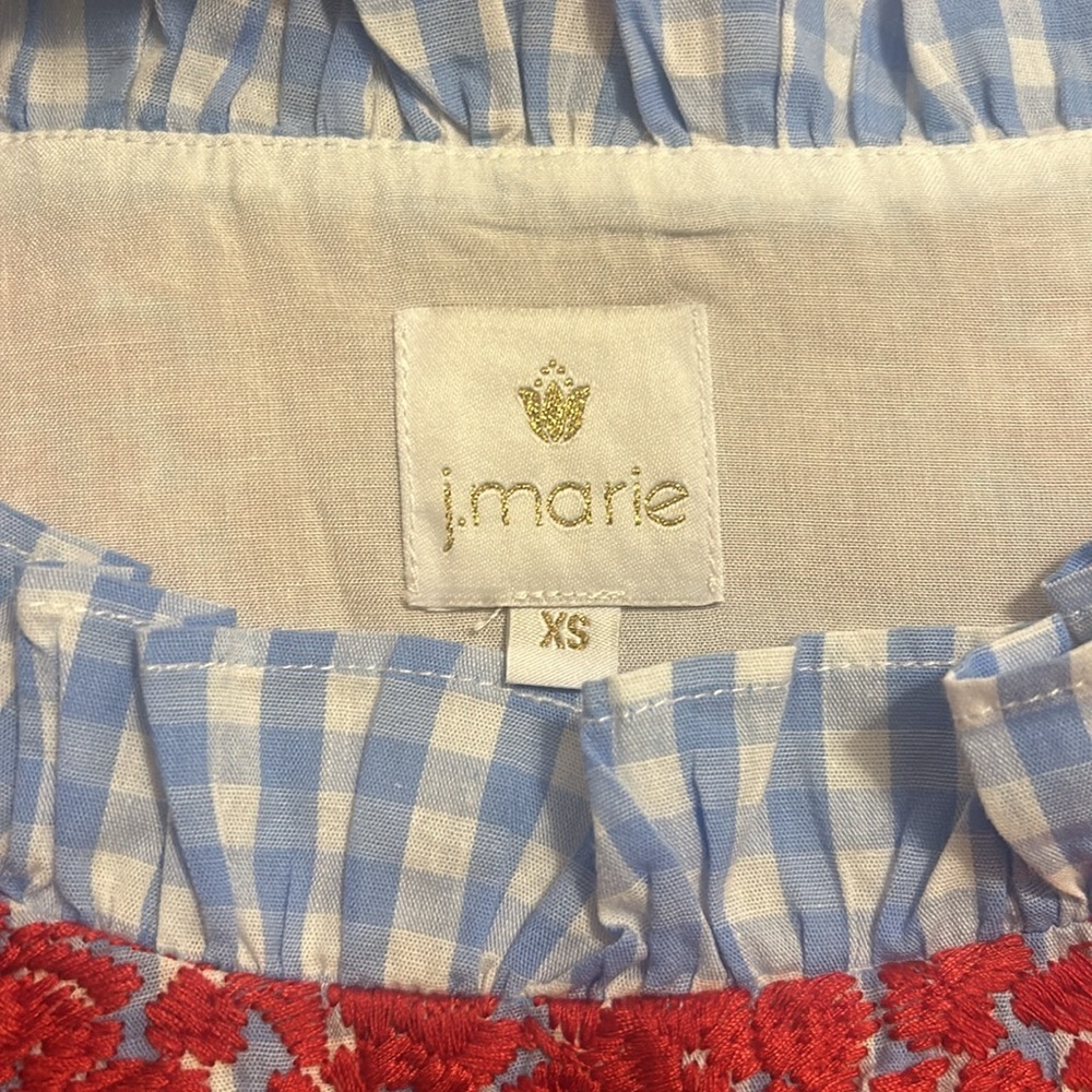 Tuckernuck J. Marie The Rebel Ruffle Blue and White Gingham Dress NWT Size XS - Picture 7 of 9